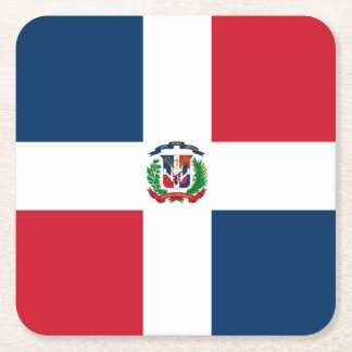 Flag: Dominican Republic Square Paper Coaster
