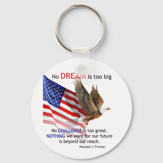 Flag & Eagle Donald J Trump Quote Keychain (Front)