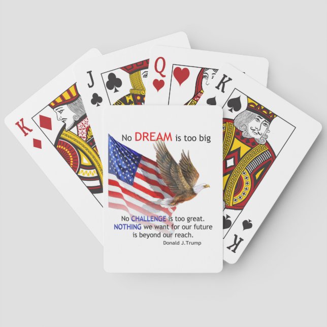 Flag & Eagle Donald J Trump Quote Poker Cards (Back)
