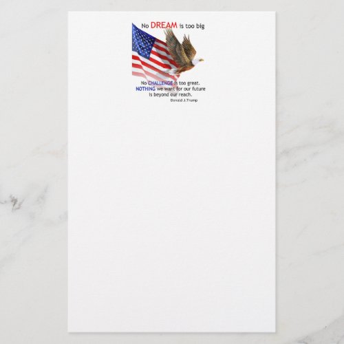 Flag  Eagle Donald J Trump Quote Stationery