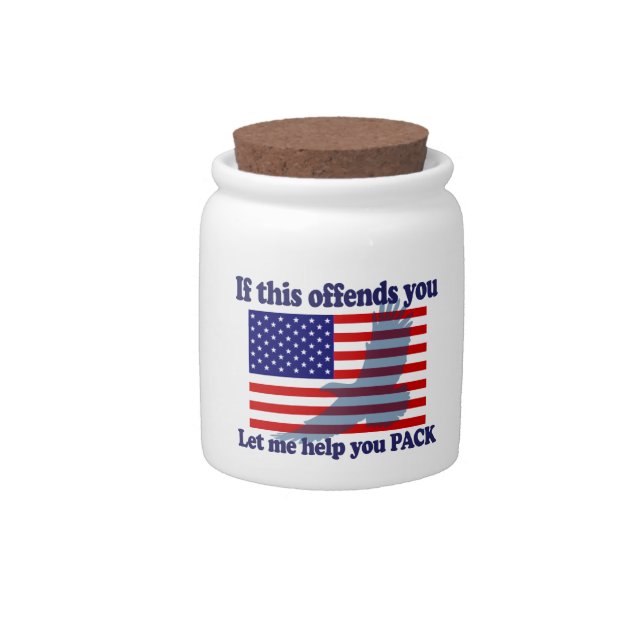 Flag & Eagle Patriot - USA Flag Candy Jar (Front)