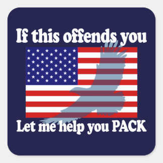 Flag & Eagle Patriot - USA Flag Square Sticker
