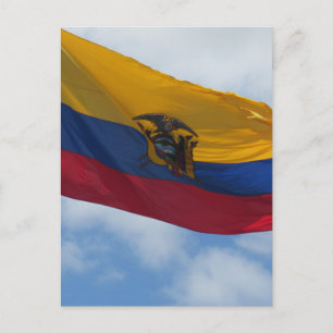 flag ecuador postcard