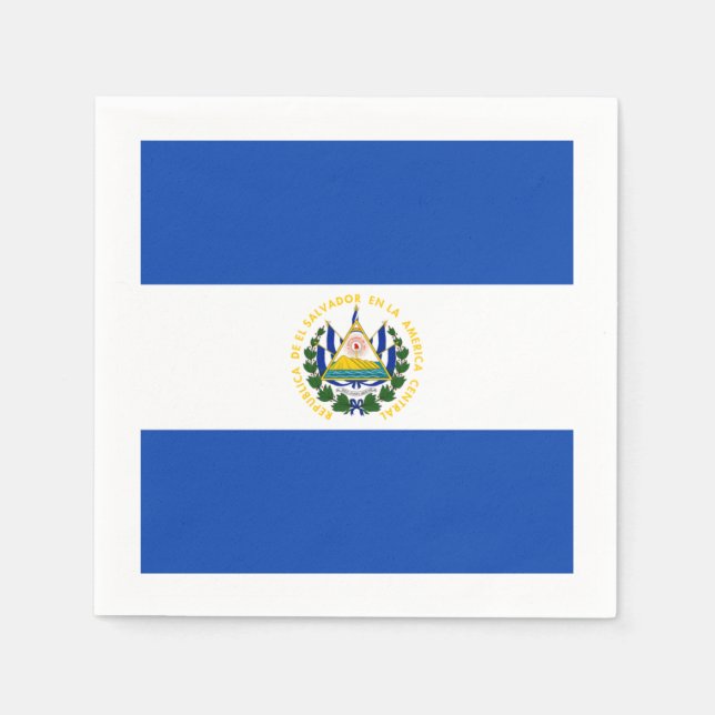 Flag: El Salvador Paper Napkins (Front)