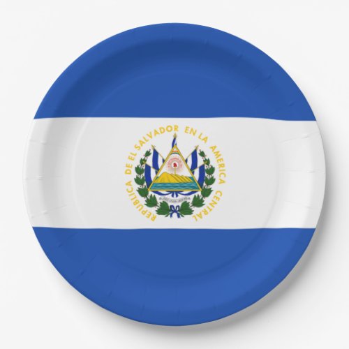 Flag El Salvador Paper Plates