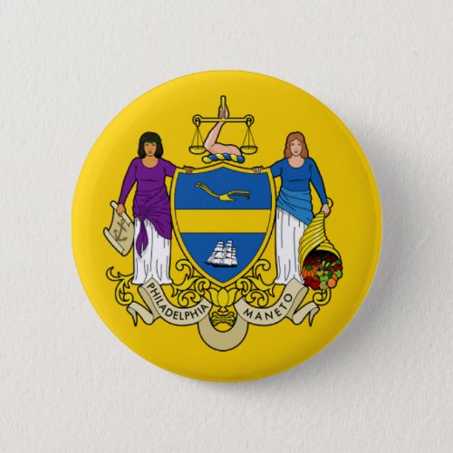 Flag Emblem of Philadelphia PA Button