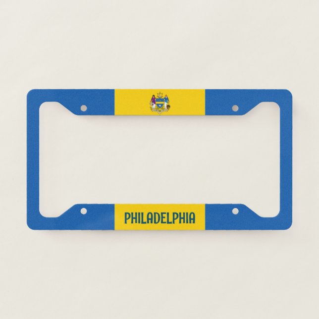 Flag/ Emblem of Philadelphia, PA License Plate Frame (Front)