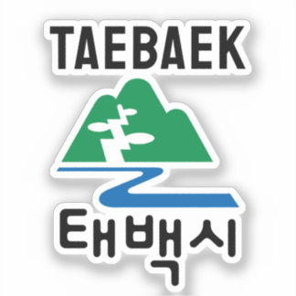 Flag emblem of Taebaek, South Korea Sticker