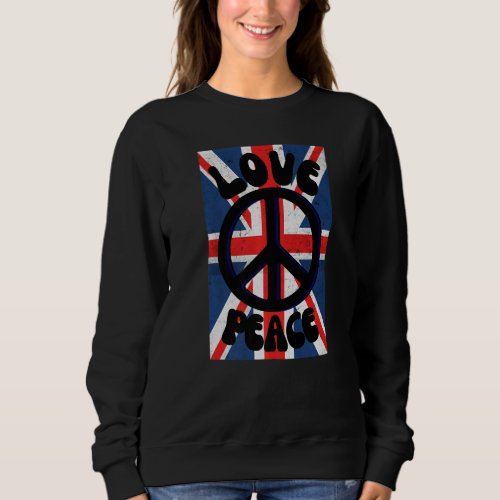 Flag England Great Britain United Kingdom Love Pea Sweatshirt