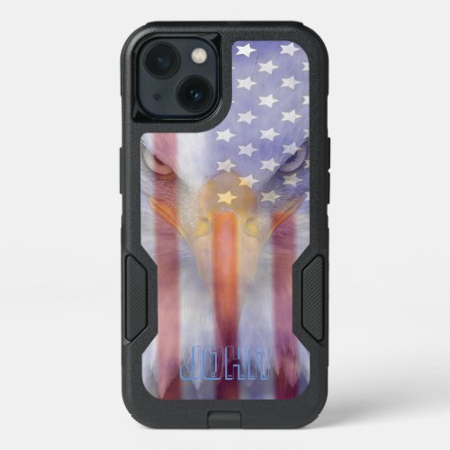 Flag  Faded Eagle  Personalized iPhone 13 Case