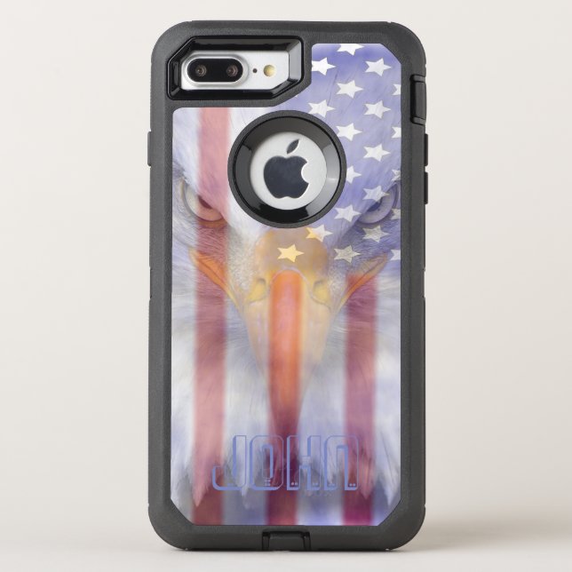 Flag | Faded Eagle | Personalized Otterbox iPhone Case (Back)
