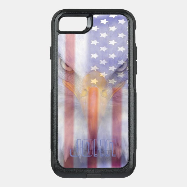 Flag | Faded Eagle | Personalized Otterbox iPhone Case (Back)