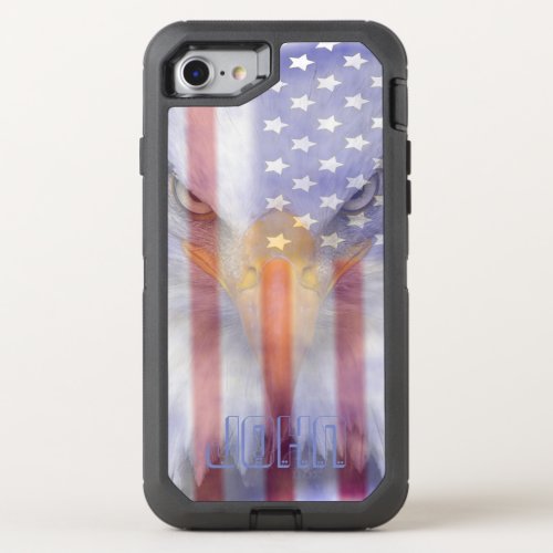 Flag  Faded Eagle  Personalized OtterBox Defender iPhone SE87 Case