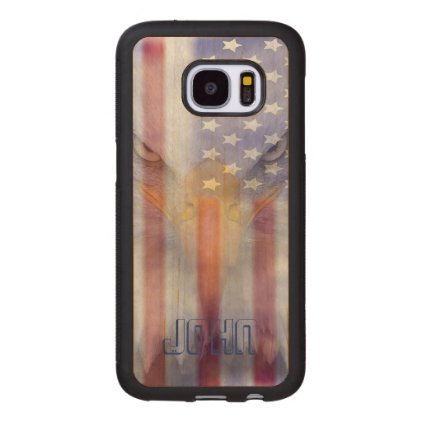 Flag | Faded Eagle | Pesonalized Wood Samsung Galaxy S7 Case