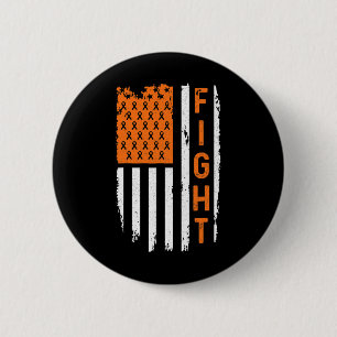 Flag Fight Leukemia Cancer Awareness Button