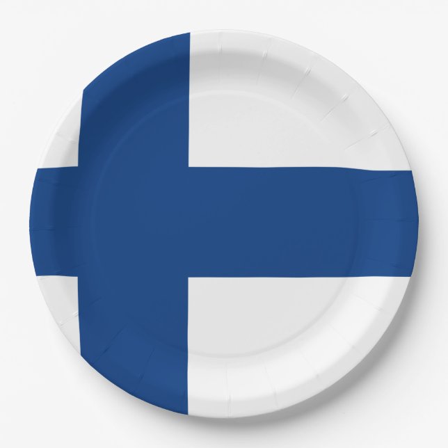 Flag Finland Paper Plates (Front)