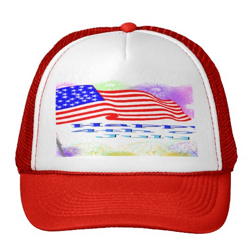 Flag Fireworks 4th of July Trucker Hat | Zazzle