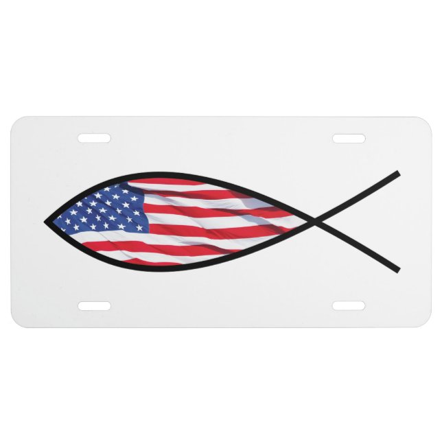 Flag Fish License Plate (Front)