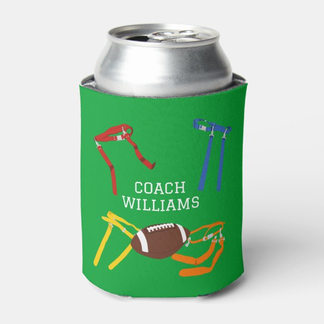 Flag Football Coach Player Personalized Can Cooler (Can Front)
