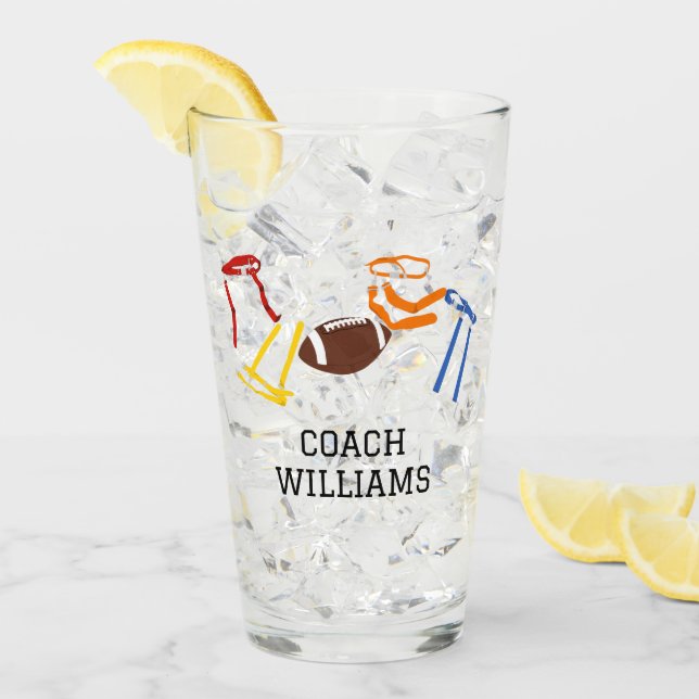 Flag Football Coach Player Personalized Glass (Front Ice)