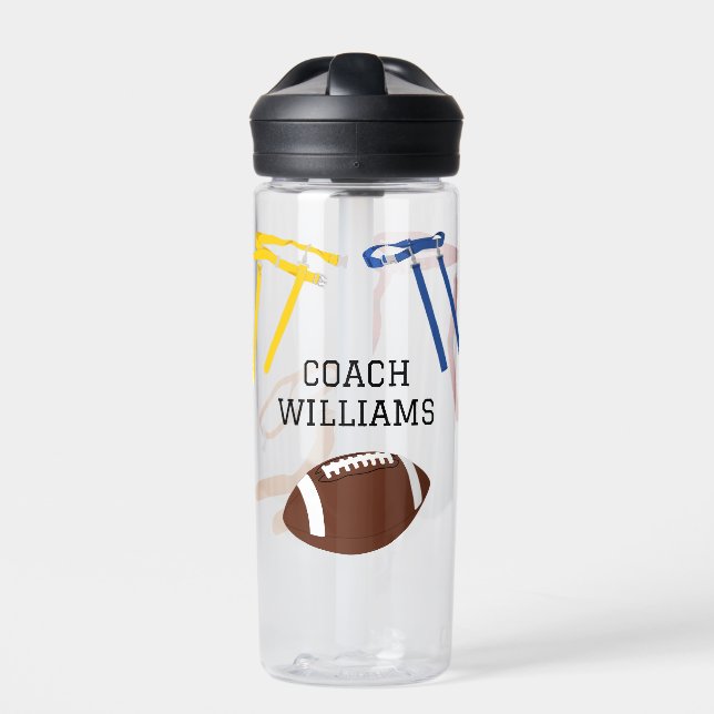 Flag Football Coach Player Personalized Water Bottle (Front)