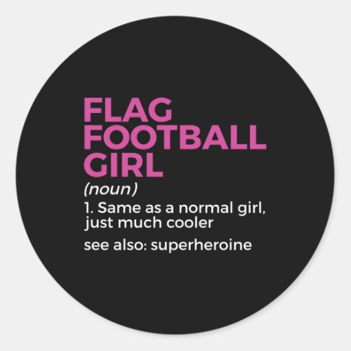 Flag Football Definition Classic Round Sticker