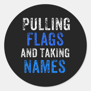 Flag Football For Guys Or Girls Who Love Football Classic Round Sticker