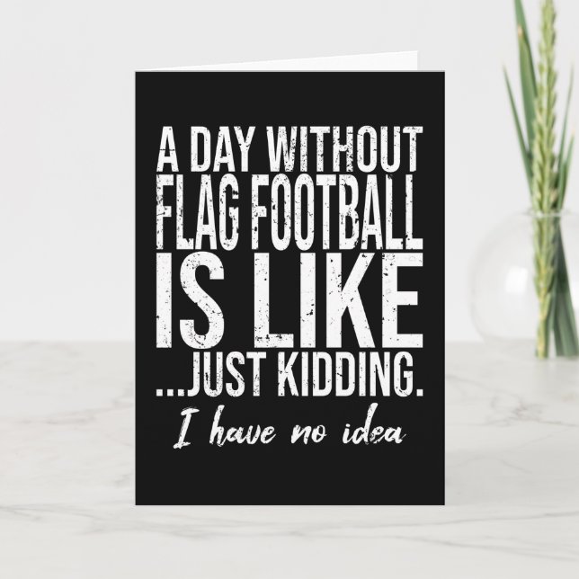 Flag Football funny sports gift Card (Front)
