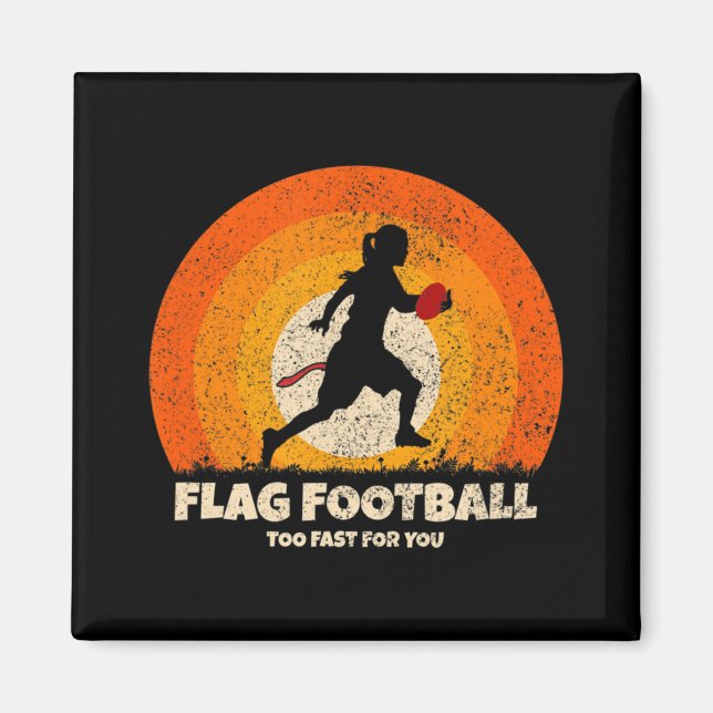 Flag Football Girl Women Fast for you on Flag Foot Magnet (Front)