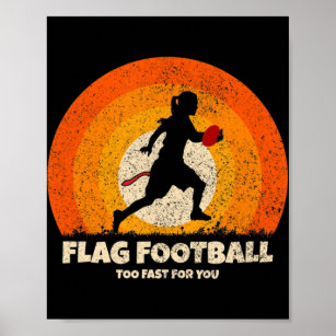 Flag Football Girl Women Fast for you on Flag Foot Poster