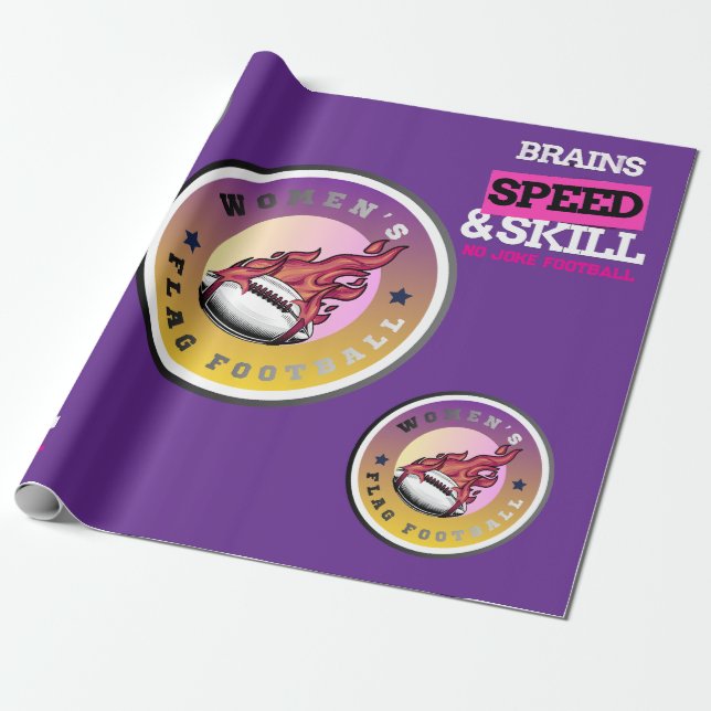 Flag Football Hype Wrapping Paper (Unrolled)