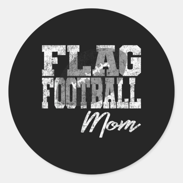Flag Football Mom Classic Round Sticker (Front)