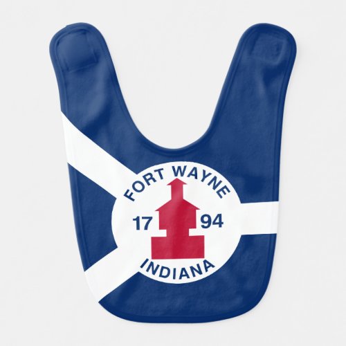 Flag Fort Wayne Indiana Baby Bib