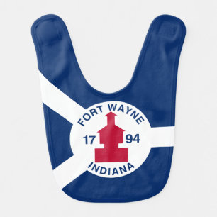 Flag Fort Wayne, Indiana Baby Bib