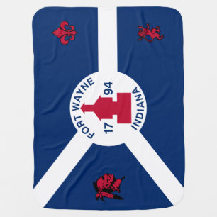 Flag Fort Wayne, Indiana Baby Blanket