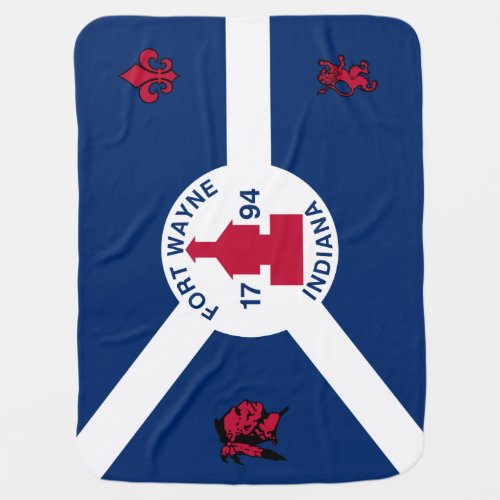 Flag Fort Wayne, Indiana Baby Blanket