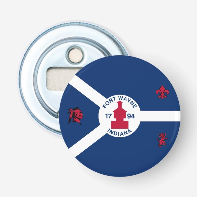 Flag Fort Wayne, Indiana Bottle Opener (Front)
