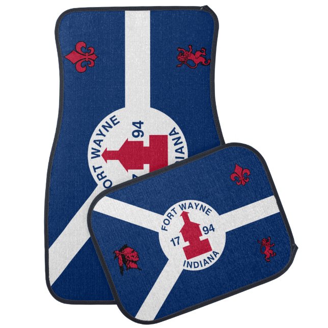 Flag Fort Wayne, Indiana Car Floor Mat (Set)