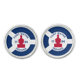 Flag Fort Wayne, Indiana Cufflinks