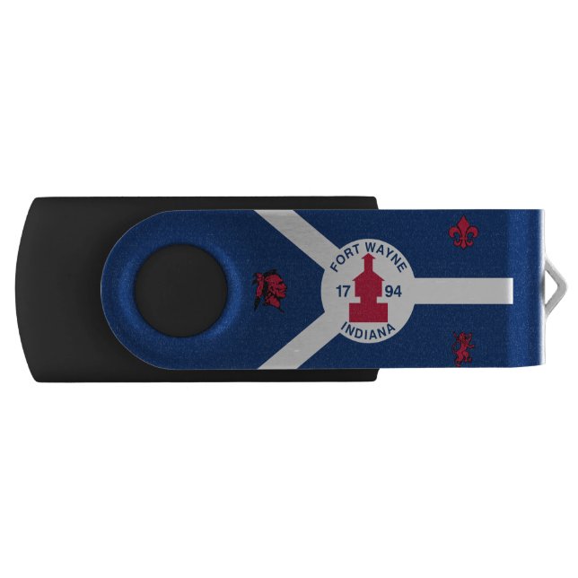 Flag Fort Wayne, Indiana Flash Drive (Front)