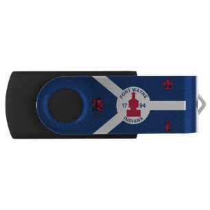 Flag Fort Wayne, Indiana Flash Drive