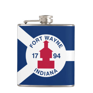 Flag Fort Wayne, Indiana Flask