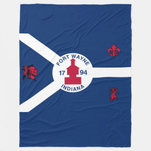 Flag Fort Wayne, Indiana Fleece Blanket