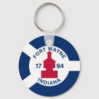 Flag Fort Wayne, Indiana Keychain