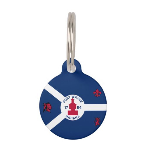 Flag Fort Wayne, Indiana Pet ID Tag