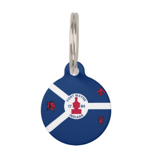 Flag Fort Wayne, Indiana Pet ID Tag