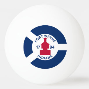Flag Fort Wayne, Indiana Ping-Pong Ball