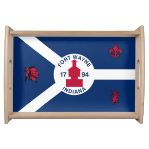 Flag Fort Wayne, Indiana Serving Tray