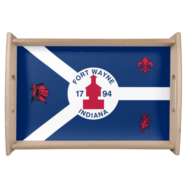 Flag Fort Wayne, Indiana Serving Tray (Front)