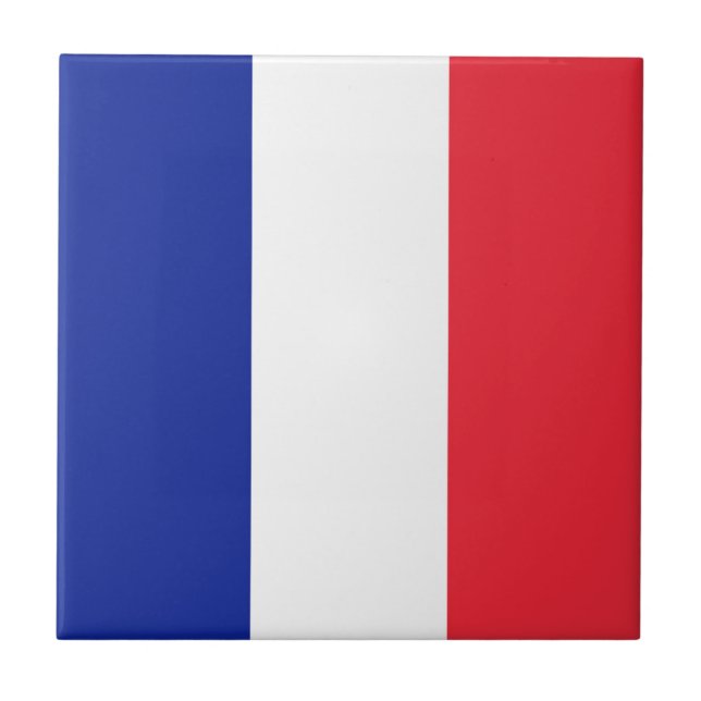 Flag France Tricolor Ceramic Tile (Front)